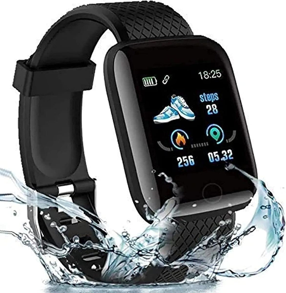 PremiumAV Smart Watch for Men & Women - ID116 Latest Bluetooth Latest 1.3" LED with Daily Activity Tracker, Heart Rate Sensor, BP Monitor, Sports Watch for All Boys & Girls - Black