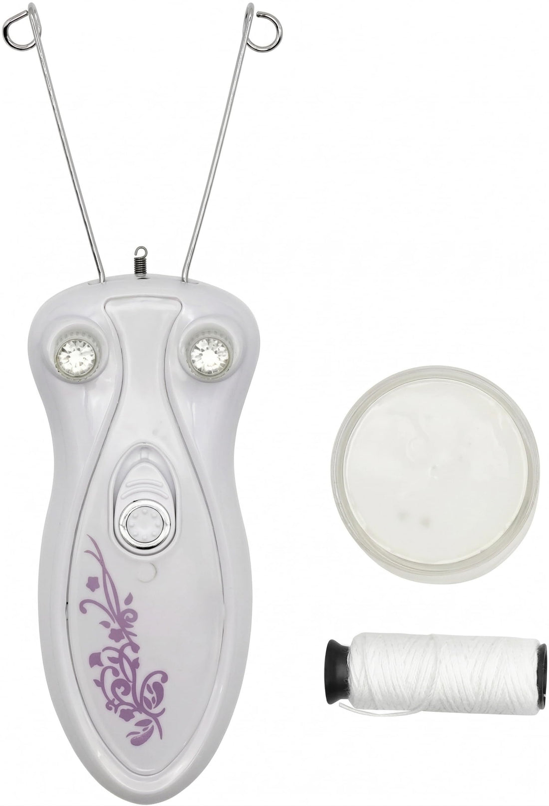 Women Electric Hair Removal Thread Epilator Facial Hair Removal Tool ABS Stainless Steel 2.4V Pink White