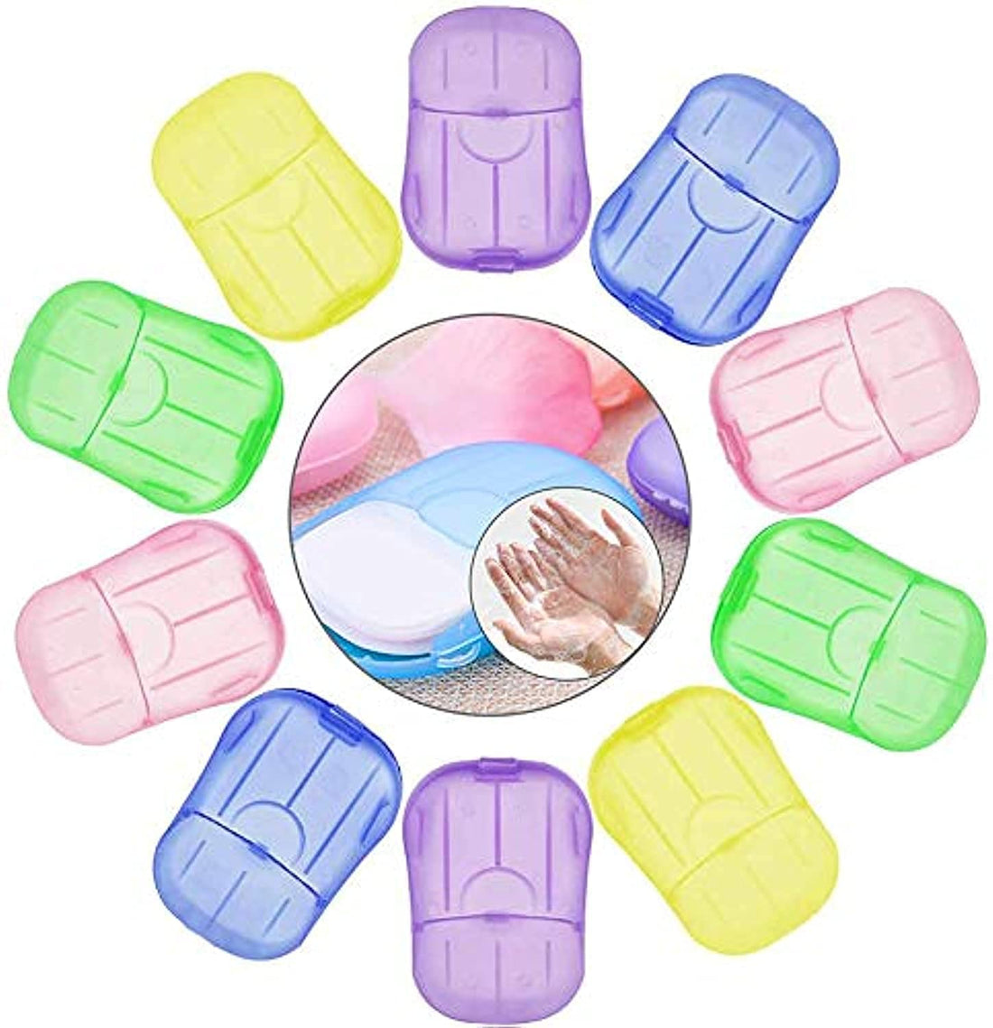 N/U Amoued 12 Boxes Disposable Soap Flakes Portable Mini Travel Soap Paper Sheets,Mini Soap Paper Sheets for Travel Camping Outdoor Hand Washing(20 Pieces in 1 Box)