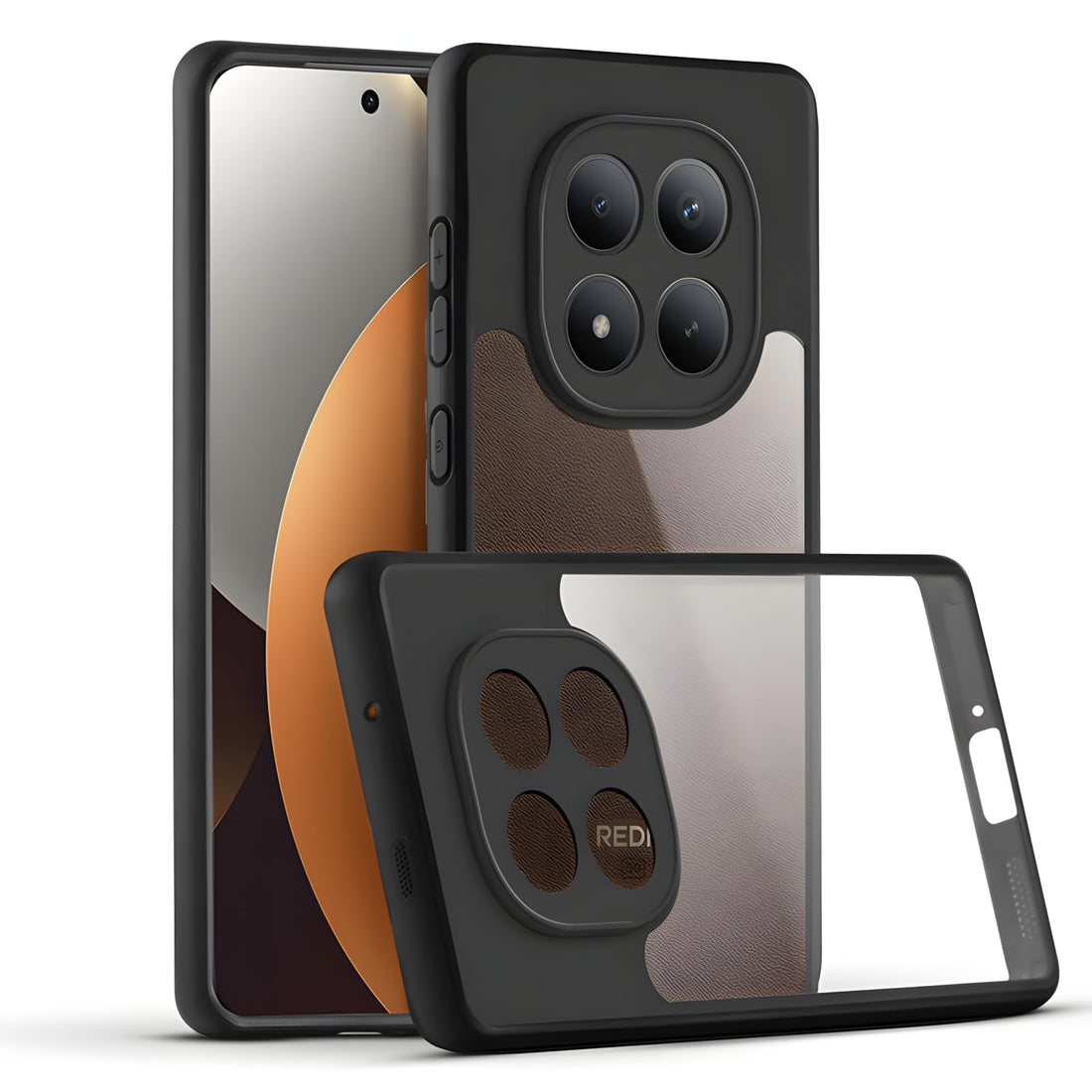 Dl3 Mobilak Case Transparent For Xiaomi Redmi Note 15 Pro+ Plus 5G, Military-Grade Shockproof Anti-Yellowing, Slim Protective Phone Case Bumper Cover With Camera Protective - Black