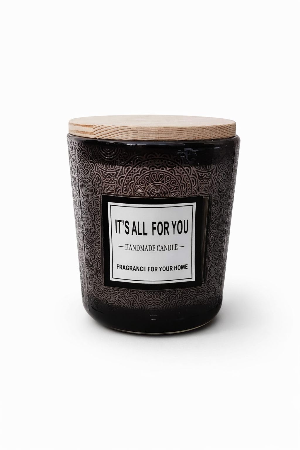 Luxury Scented Candle with Wooden Lid – Multi Fragrance Options – Elegant Home Decor & Relaxing Aroma (Black)