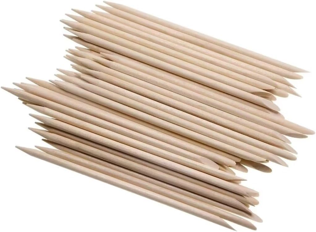 50 PCS Double-Sided Orange Wood Nail Sticks – Multi-Functional Cuticle Pusher & Remover for Manicure and Pedicure, Natural Wooden Nail Care Tool for Cleaning, Shaping & Salon or Home Use