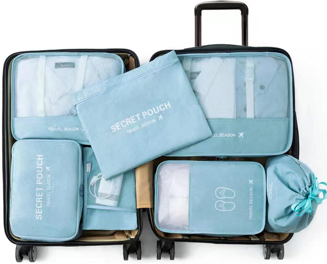 6 in 1 Travel Luggage & Closet Organizer – Perfect Tidy & Travel Organizer F (Blue)