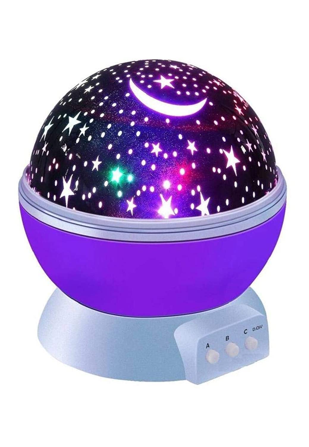 Romantic Dream Rotating Projection Lamp USB LED Night Light Sky Moon Star Master Projector for Kids Baby Sleep Lighting - Purple