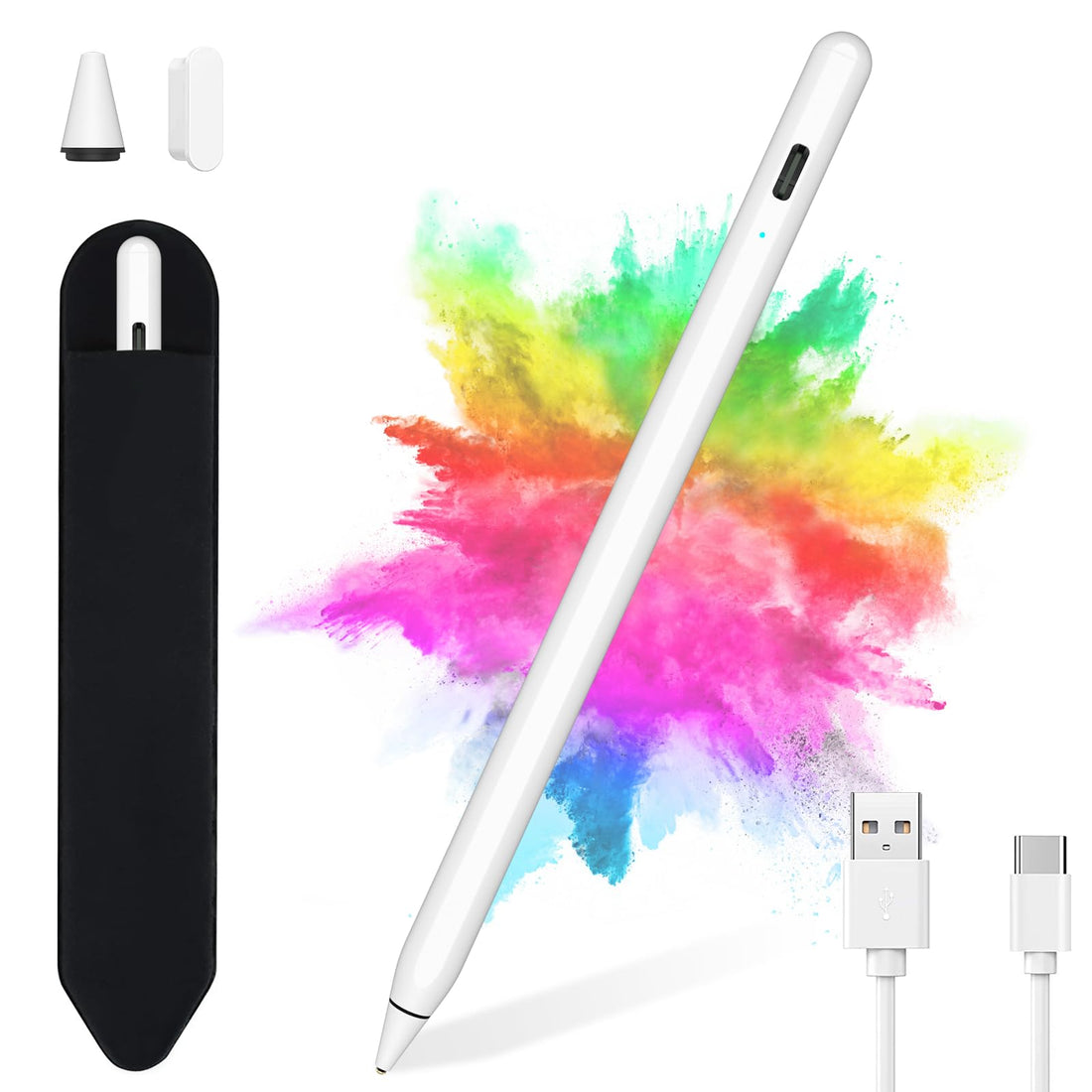 Stylus Pens for Touch Screens, Universal Stylus Pen for iPad/Samsung/iOS/Android, Rechargeable iPad Pencil, Smart Digital Pen for iPad/iPad Pro/Air/Mini/iPhone/Samsung/Huawei/Vivo/Mi and Other Tablets