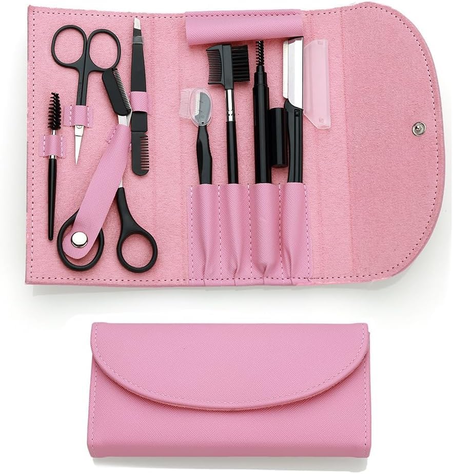 8 Pcs Eyebrow Grooming Kit with Storage Bag Suitable for Shaping Trimming Razor Precision Eyebrow Shaping Tool