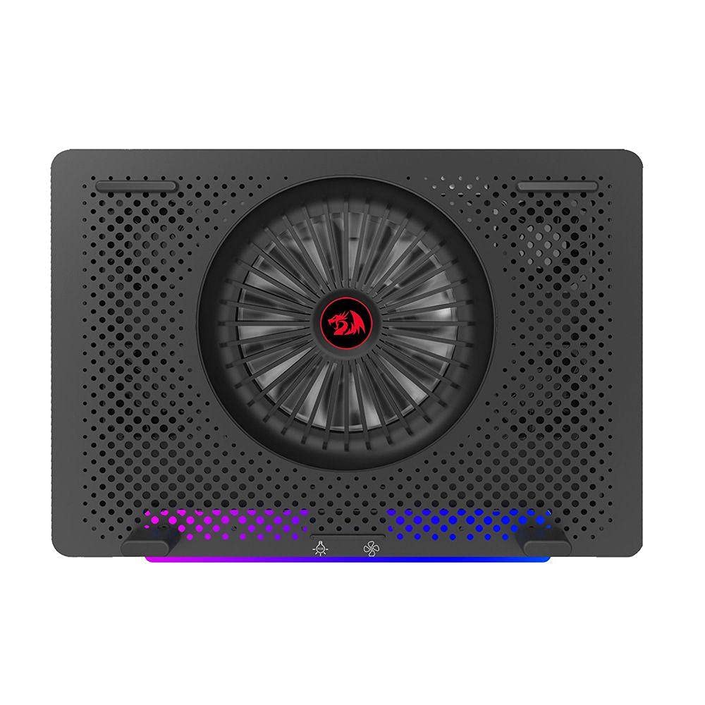 Redragon IVY GCP500 Laptop Cooler - Support 12 to 15.6 Inch - 2 USB Port - Fan Speed Control - Aluminum Panel Faster Cooler - RGB Light Mode - Two Phone Holder