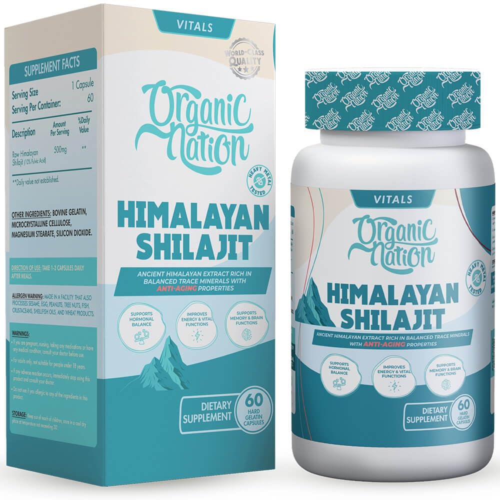 Organic Nation Himalayan Shilajit Dietary Suppliement 60-Capsules