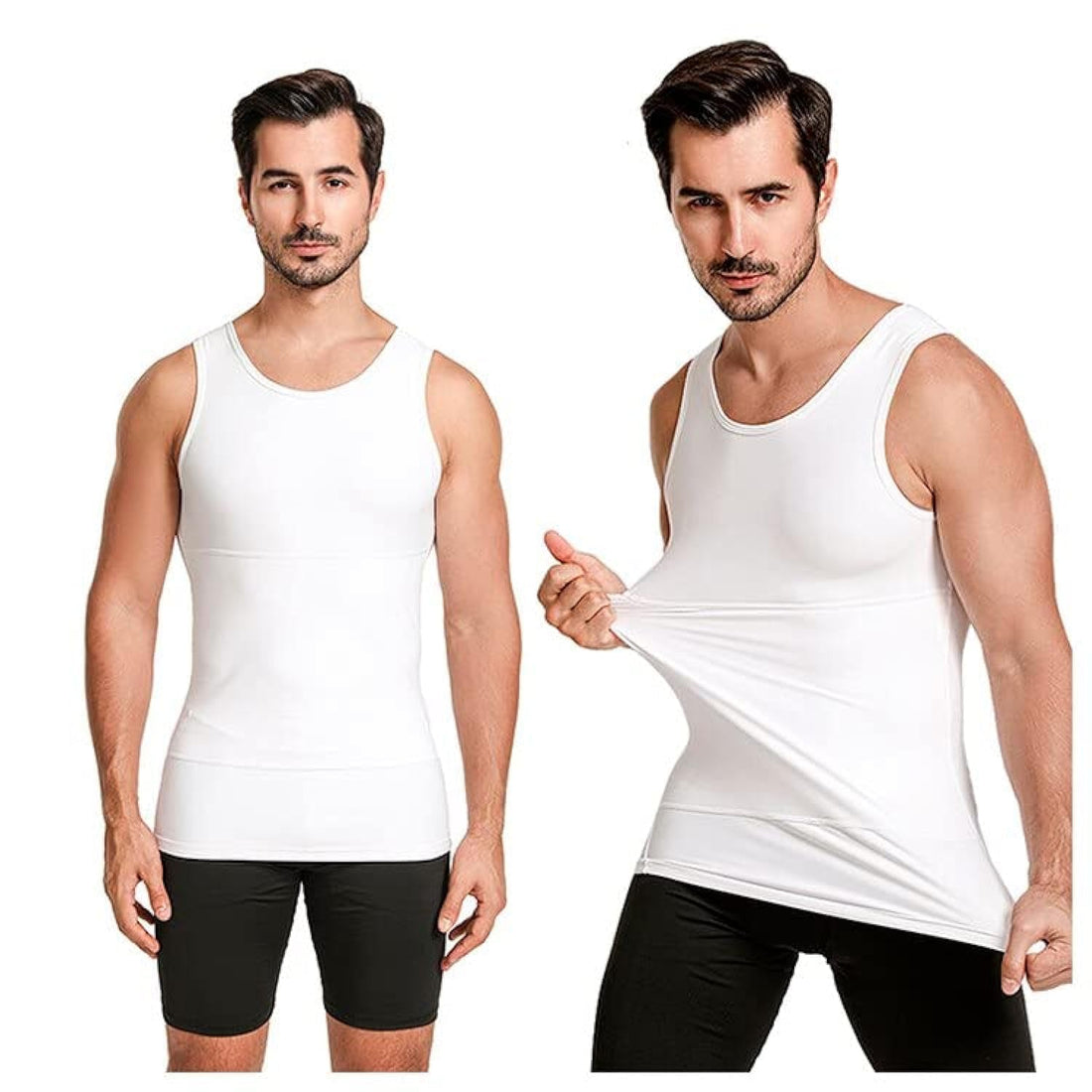 new-man-corset-tops-fashion-line-style-body-shaper-fitness-waist-trimmer-chest-binder-compression-shirt-muscle-exercise-uniformBlackM-70683