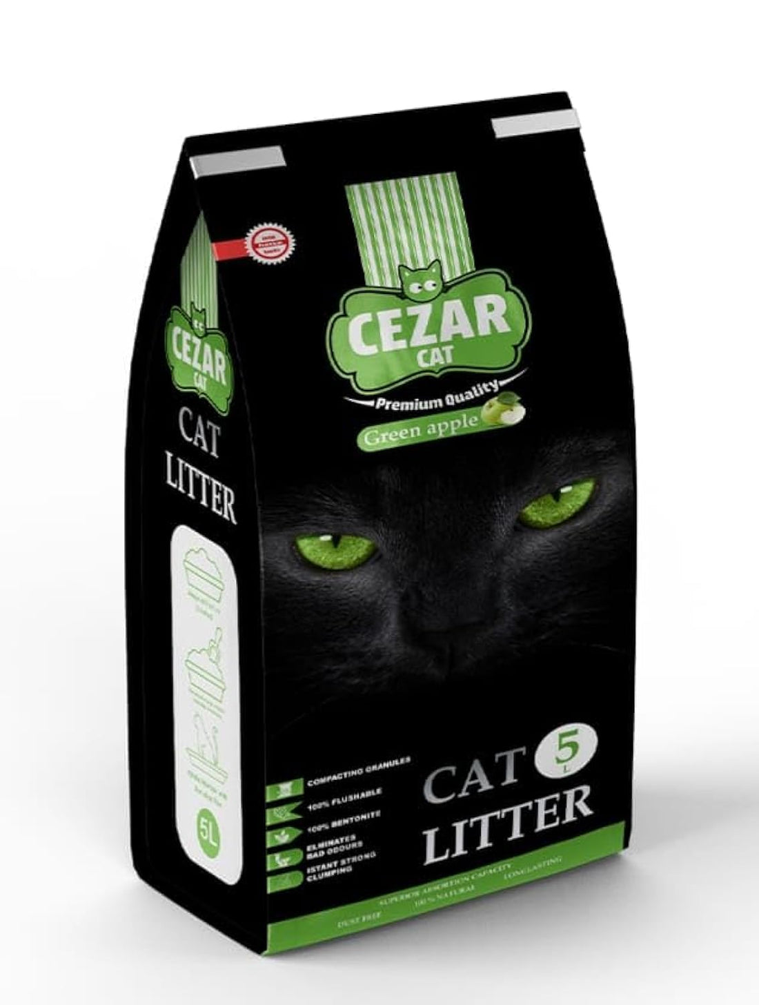 DOODZY CAESAR Cat Litter Fast Clumping Natural Bentonite 5L (Apple)