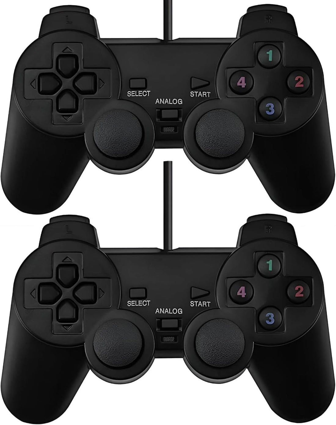 Dual Gaming Controller - Point Twins maakh1-2 - Ergonomic Design, USB Plug & Play - Digital & Analog Mode Support, Dual Shock Compatible with Windows 98