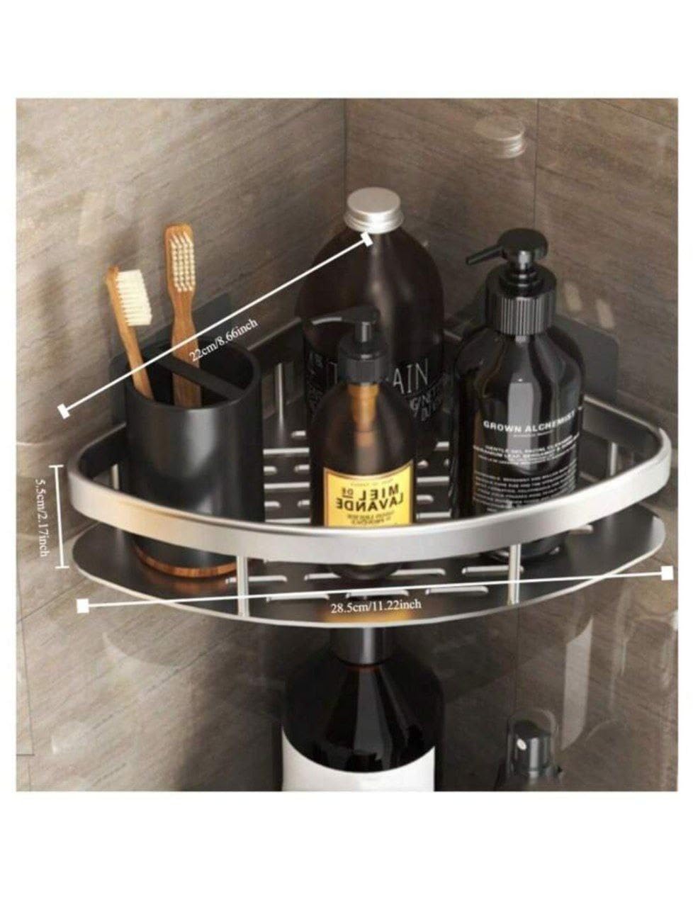 Bathroom Wall Shelf Bathroom Accessories Kitchen Bathroom Storage Rack Rustproof Metal Design (Stainless Steel Bathroom Corner Rack)