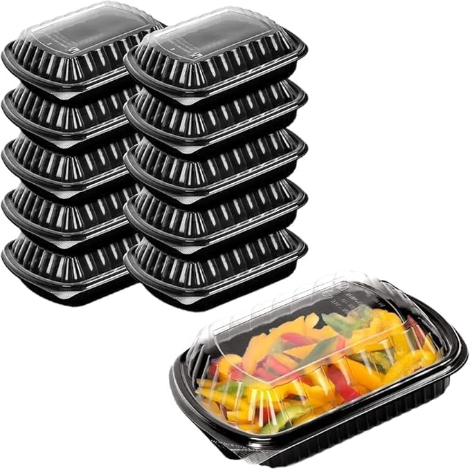 Plastic Plates Microwave Meal Prep Container Reusable Bpa Free – Disposable Food Container With Lids Vacuum Seal Meal Prep Microwaveable Freezer To Go Divided Food (one eye) (10)