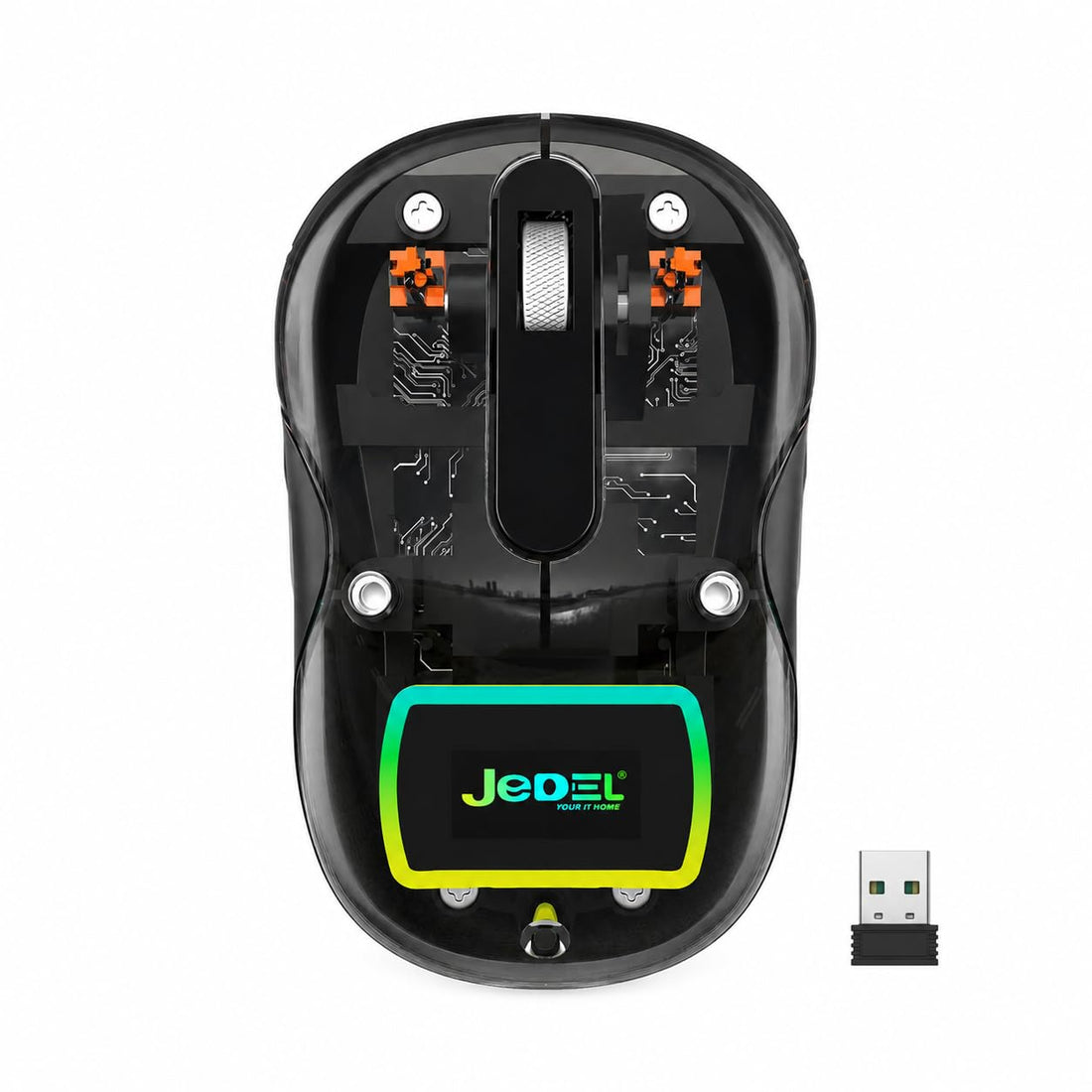 For JeDEL Wireless, Bluetooth Rechargeable Mouse - 1600 DPI Adjustable - Battery Life 180 Hours (WD141 Black)