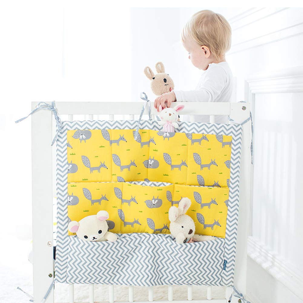 Moro Moro 3 Nursery Organizer Hanging for Cot Bed, Baby Bed Pouch Storage Bag, Multifunction Diaper Tidy (4)