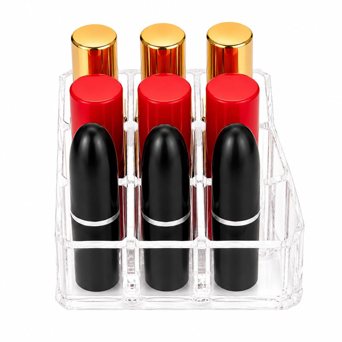 Acrylic Cosmetic Organizer with Transparent Design, Lipstick Storage Holder for Makeup Accessories, Glosses and Small Beauty Essentials for Vanity & Salon