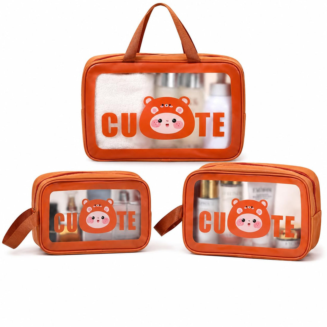 3-Piece Waterproof Travel Toiletry Bags Set for Women, Makeup Organizer Pouches, Cosmetic Storage Bags for Personal Care Items, Shampoo, Accessories, Wet Clothes & Travel Essentials