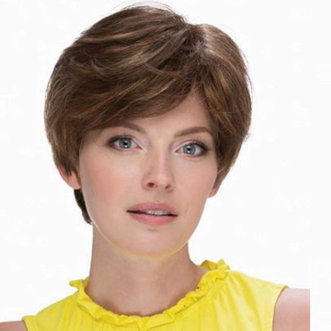 ECIF Straight Monofilament Blonde Synthetic Boycuts Short Wigs