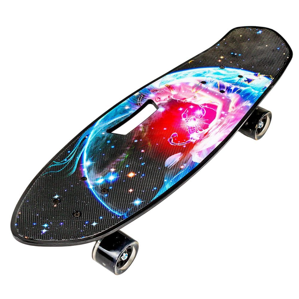 Dream Land Colorful Mixed Shapes Black Skate Board - 216
