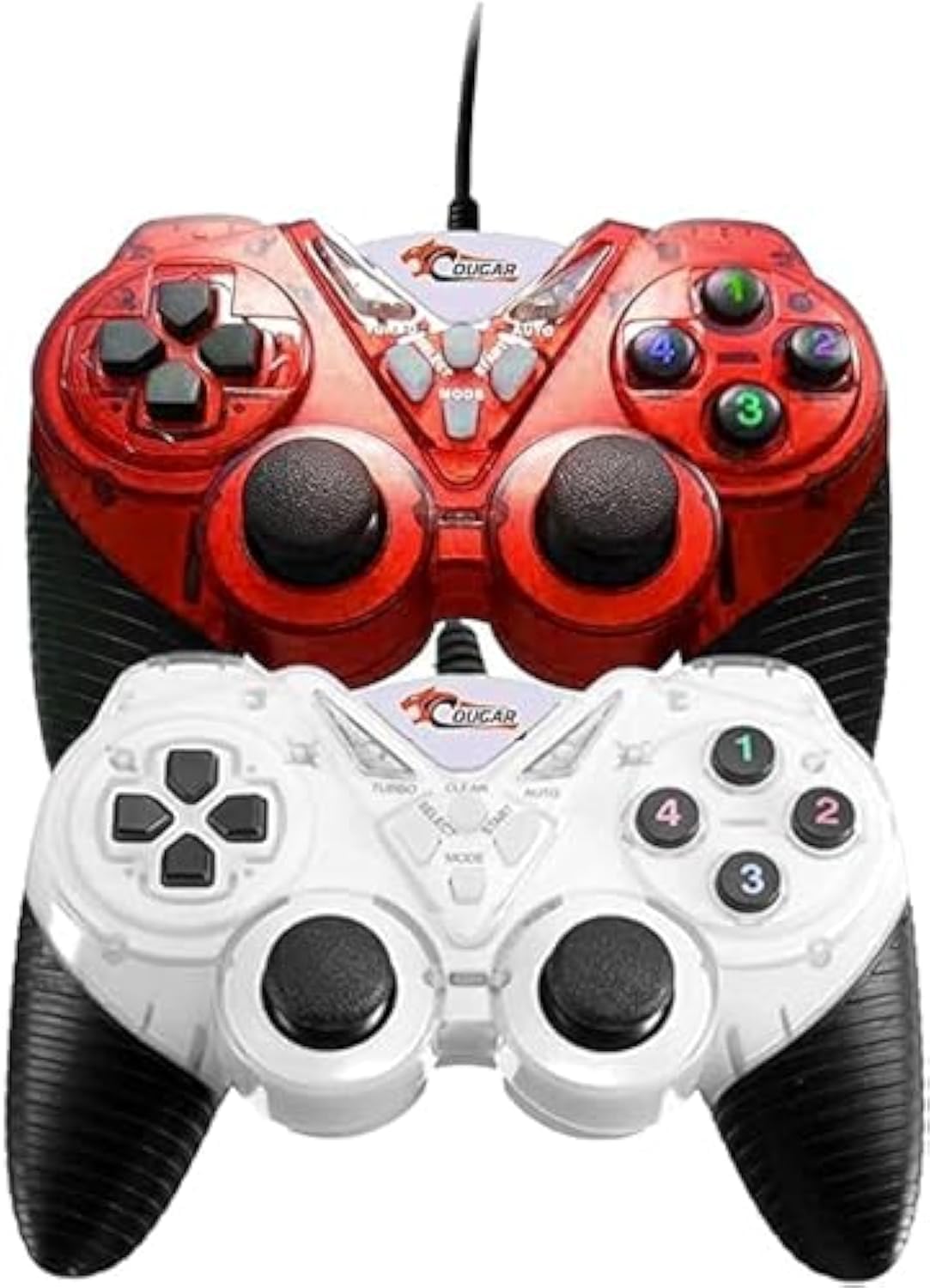 Gamepad Dual Turbo Controller joystick For gaming PC and laptob with vibration function 9082 (Red&White)