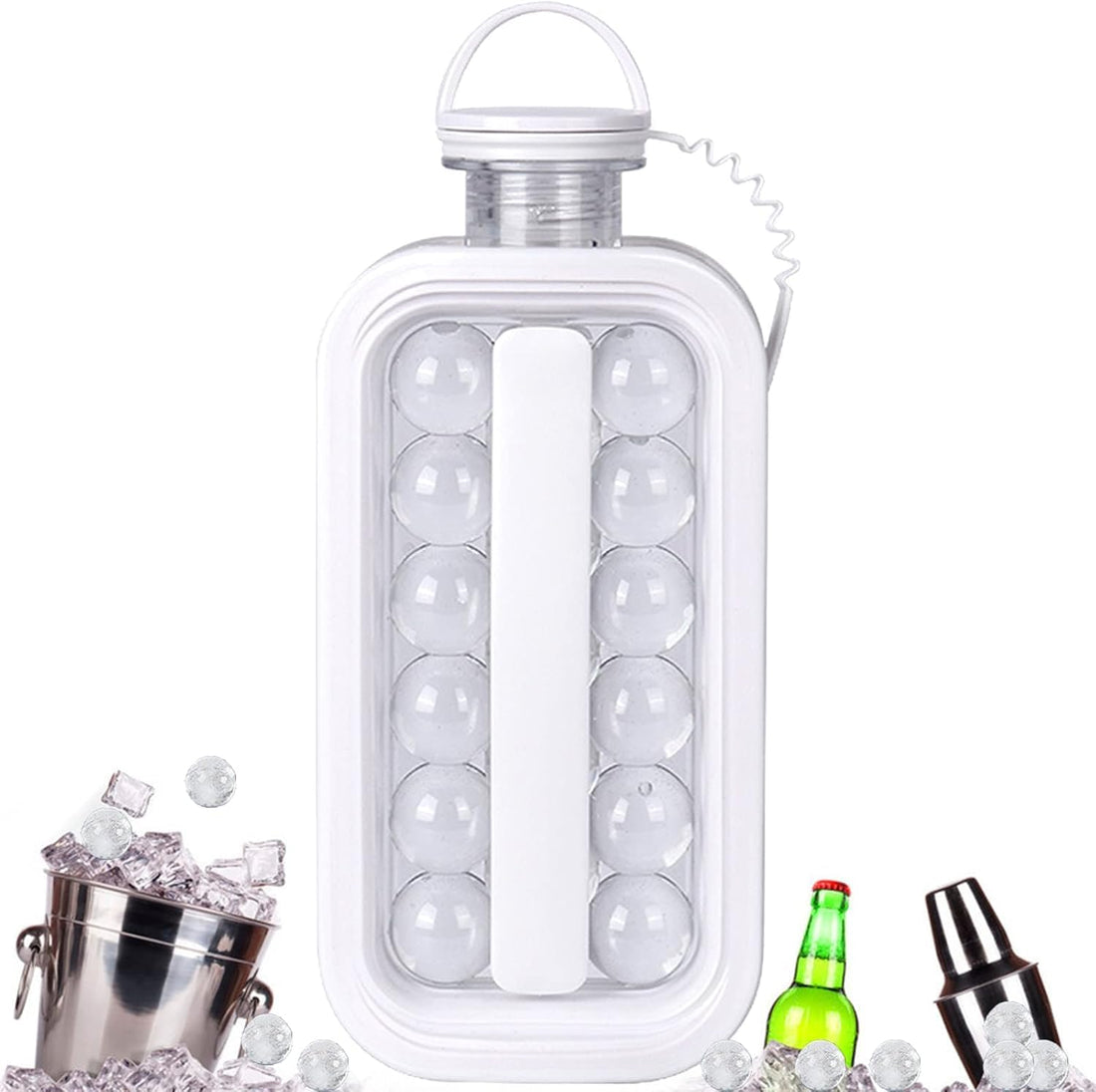 HOMERA 600ml Acrylic Ice Ball and Juice Maker Bottle for Cold Drinks and Smoothies Portable and Safe Design Ideal for Home Gym Workout Office and Travel