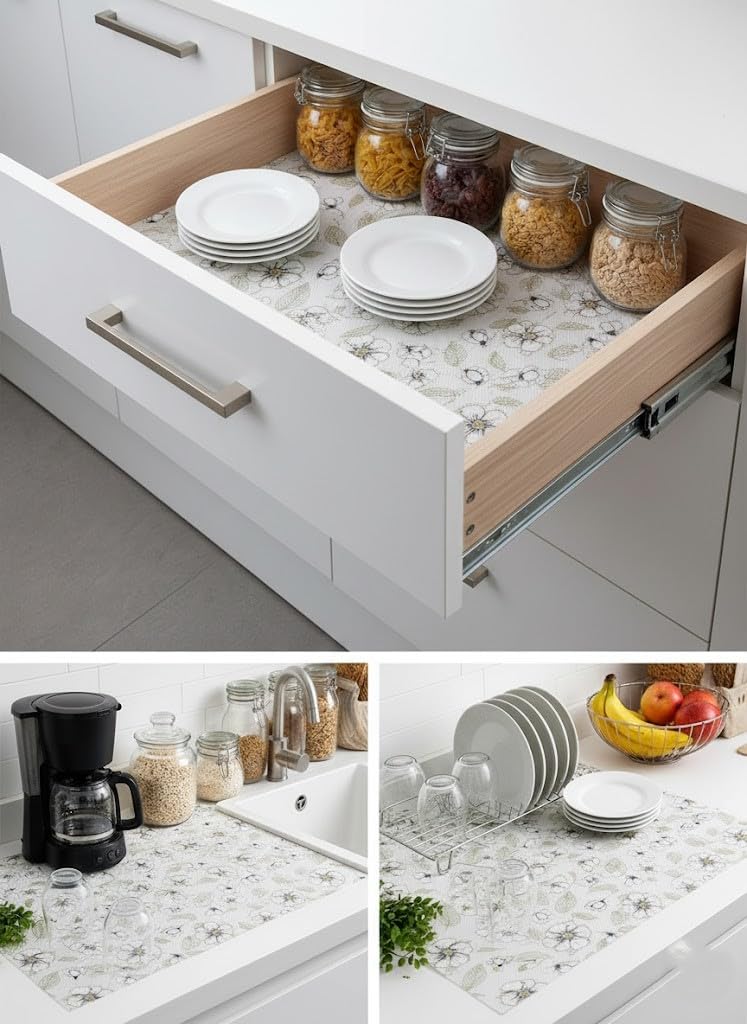 Multi Use Silicone Mat Roll - Lux Material - Suitable for Kitchen, Drawers, Cabinets - Washable - Size 5m x 45cm