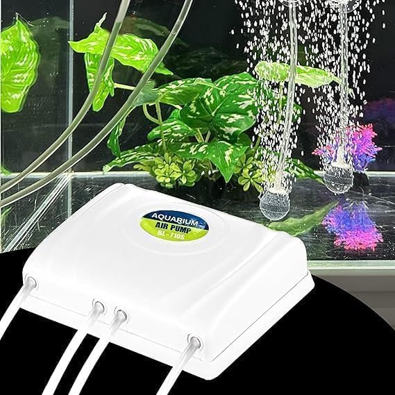 Aquarium Air Pump, Meridian 4 Outlet Fish Air Motor, Oxygen Pump for Aquariums, Energy Saving Design, Air Pump for Running Multiple Aquariums or Large Aquariums.