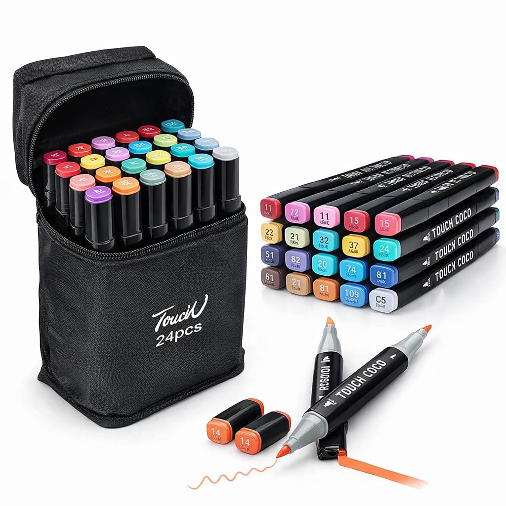 Sarjak 24pcs Alcohol Color Markers Pens For Drawing Sketching || Highlighter Pen Art Supplies
