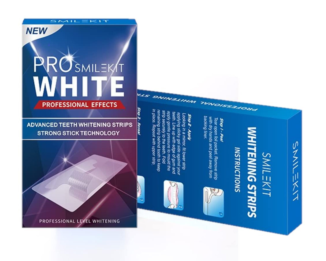 Pro White | Teeth Whitening Strips Professional Effects Whitener kit Removes Stains Whiter Smile Anti-Slip Less Residue Sensitive Enamel Safe Peroxide Free,14 Treatments
