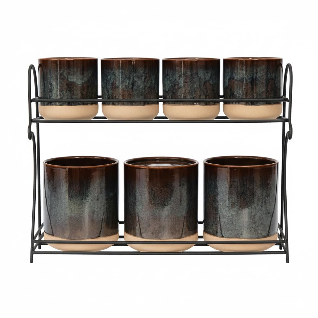 Home Care QQ-970 7-Piece Porcelain Spice Set Versatile Kitchen Storage Solution, Pack of 1 - White Porcelain