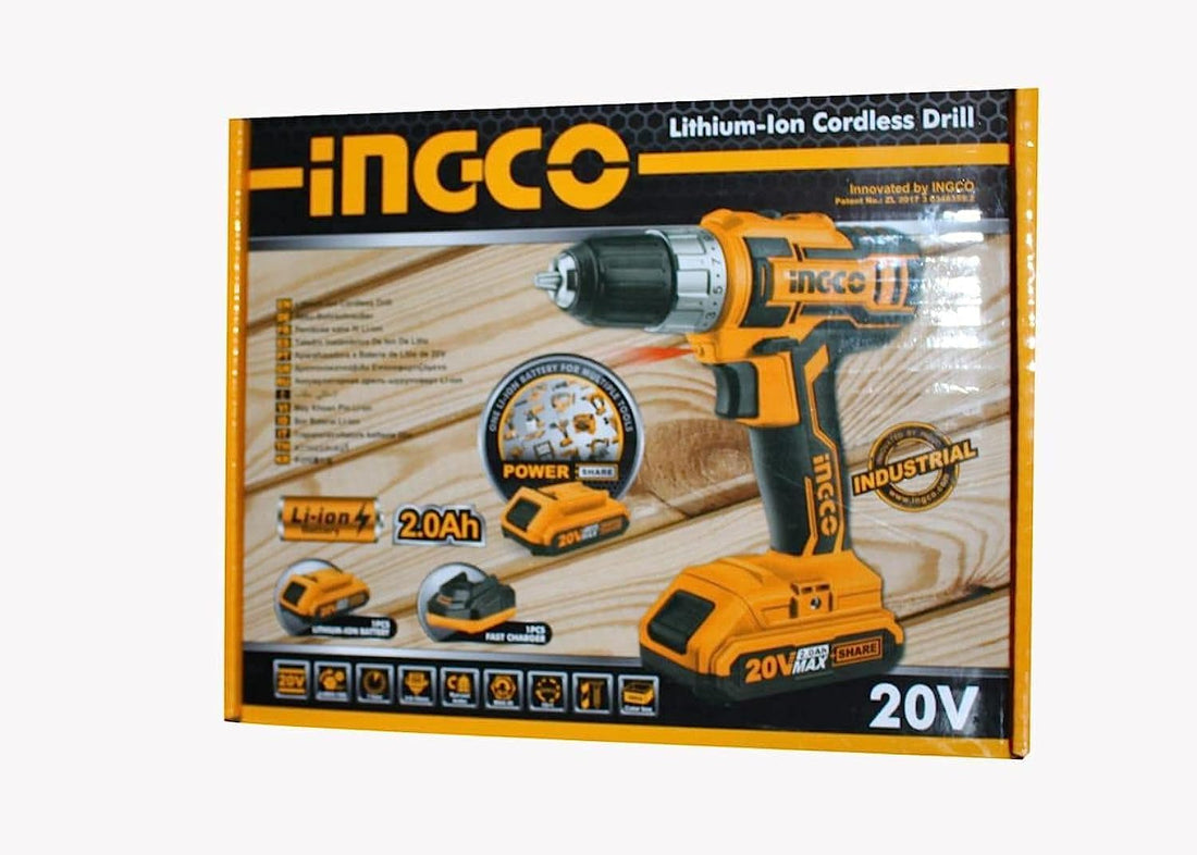 Ingco cordless drill - 20V - LI-ION