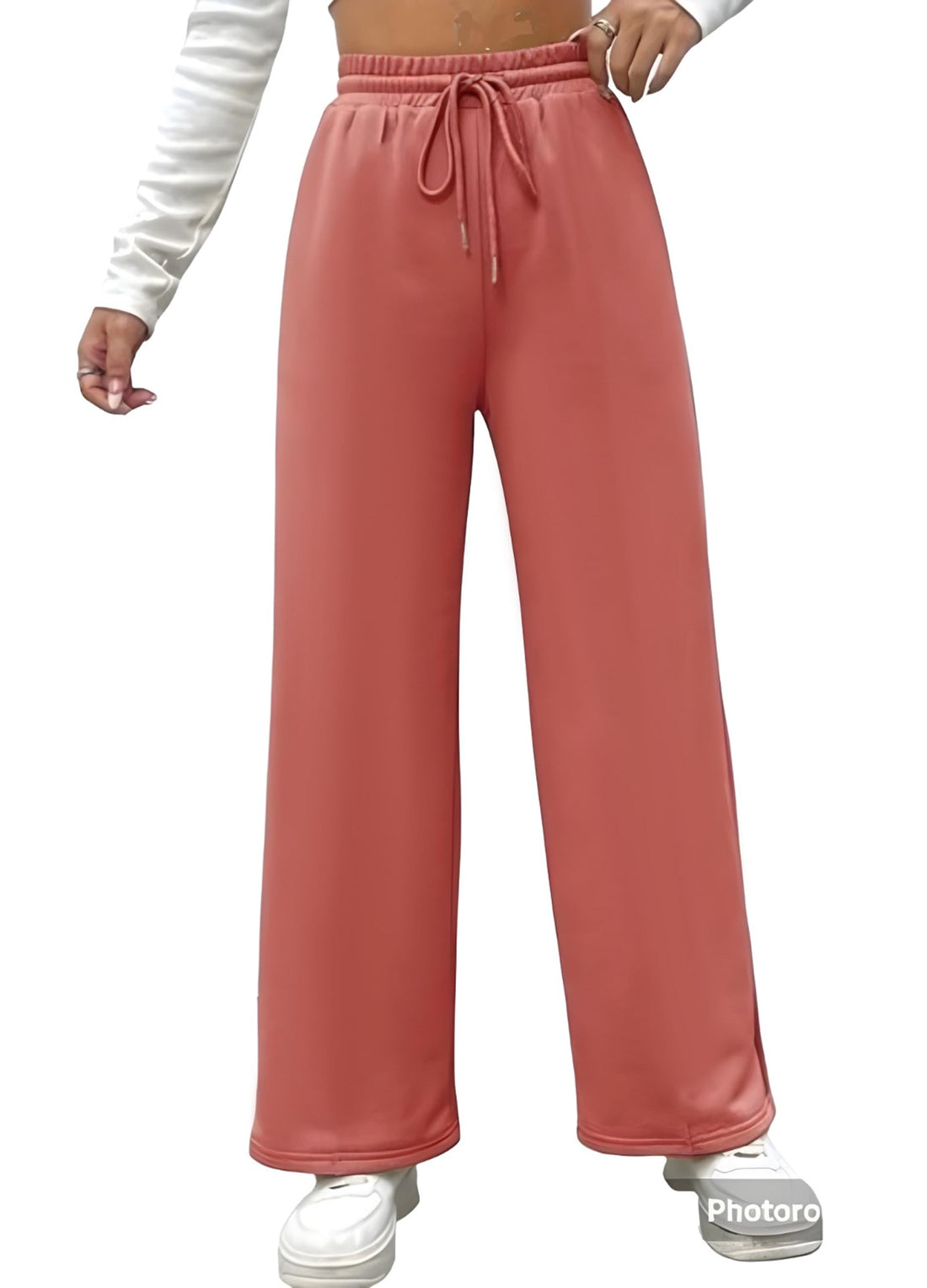 Women's and Girls' High-Waist Wide-Leg Sweatpants - Soft Melton Fabric - Comfortable for Home, Sports, or Walking - New Design for Greater Comfort by Meza