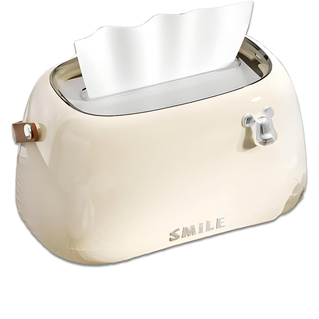 ELEGANT PAPER TOWEL HOLDER - Acrylic Chic Organizer with Leather Handle, Designed with Spring Mechanism for Effortless Napkin Recovery in Any Setup.