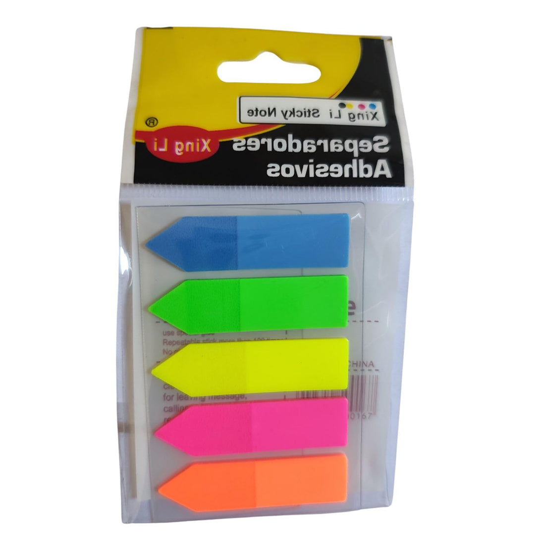 Xing Li Arrow Sticky Notes, 5 Neon Colours, Page Markers, Adhesive Index Tabs