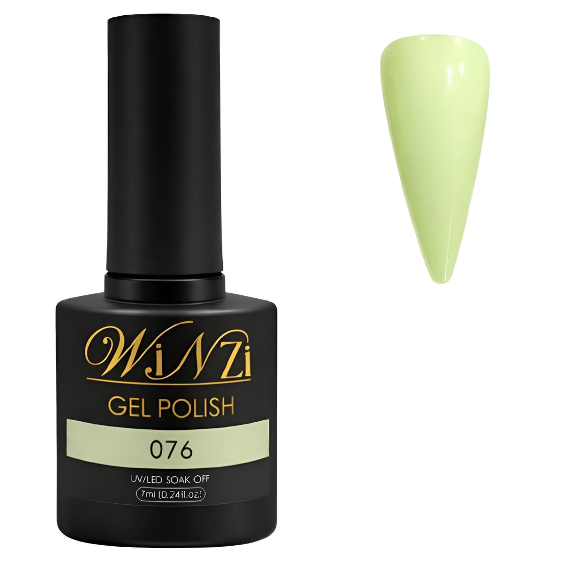 Pastel Lime Green Gel Nail Polish 7ML, Soft Yellow Green Soak Off UV LED Gel, Smooth Application, Glossy Finish, Ideal for Spring & Summer Manicure, Nail Art Designs & DIY Nails at Home (076)