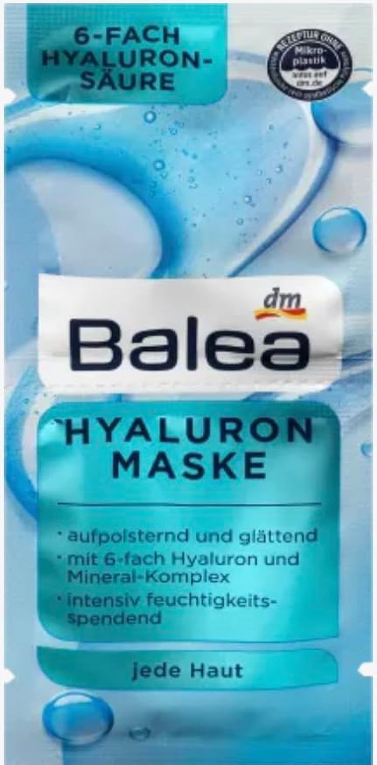 Balea Hyaluron Face Mask, 2 X 8Ml, 16Ml - German Product