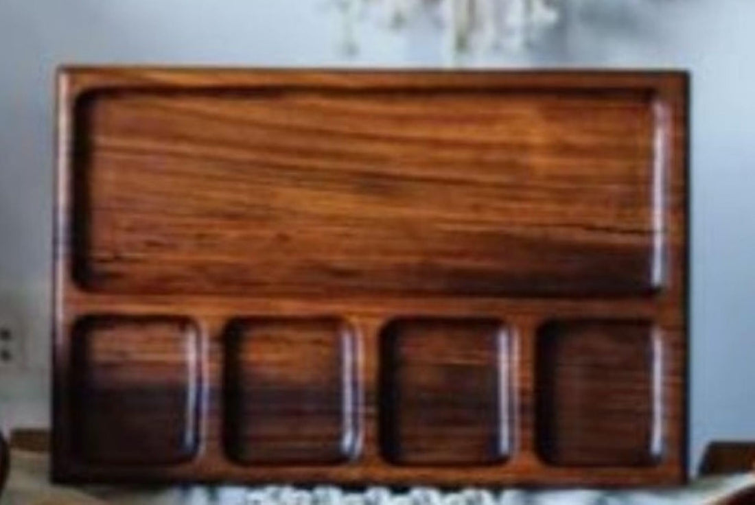 Hayah Wood - Rectangular snack tray - صينية تسالي مستطيل