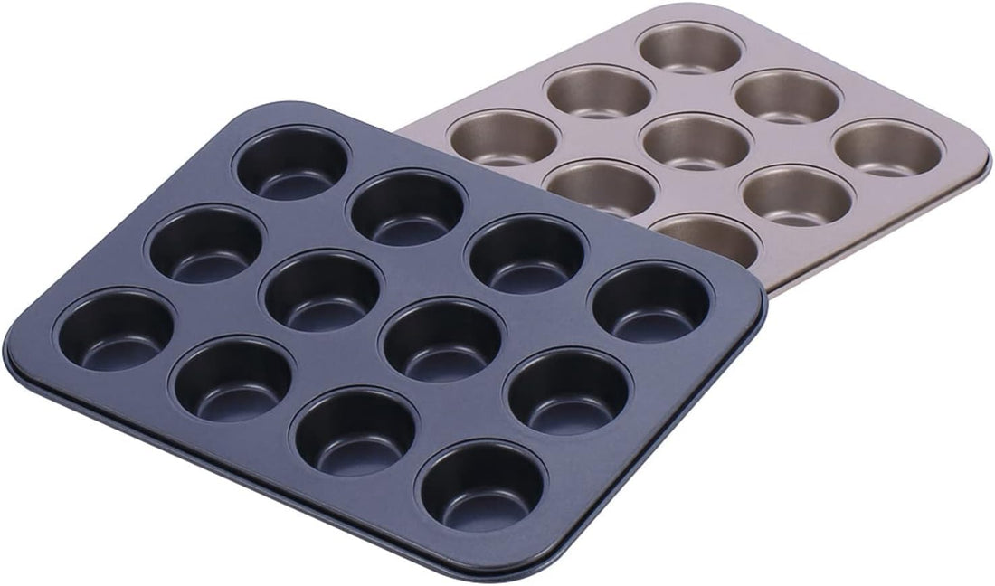 Mini Cake Baking Pan, 12 Cup Non-Stick Cupcake Mold for Easy Baking, Elegant Cheesecake Molds for Making Delicious Desserts at Home