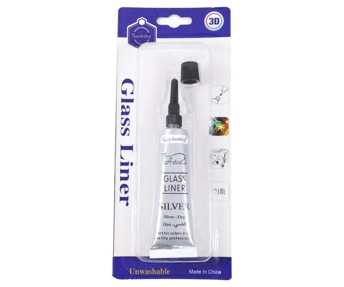 Samvardhan 21 ml Glass Paint Liner/Out-liner for Artist (Silver)