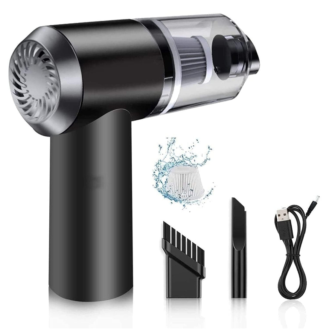 Antson Portable High Power 2 in 1 Car Vacuum Cleaner | USB Rechargeable Wireless Handheld Car Vacuum Cleaner Traveling, Camping Reusable and Sustainable, Portable,Rechargeable Vacuum (2 in 1)