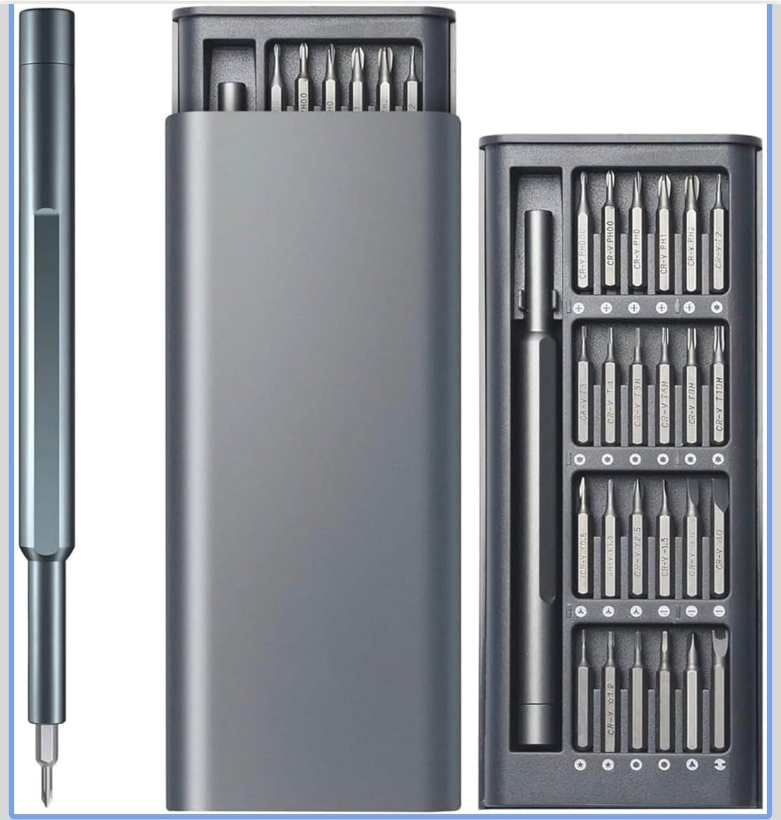 Screwdriver Set, 24 in 1 Precision Mini Screwdriver,Magnetic Driver Bits Set with Aluminum Case Repair Kit,Suitable For Use In Electronics Smartphone Watch Eyeglasses PC MacBook