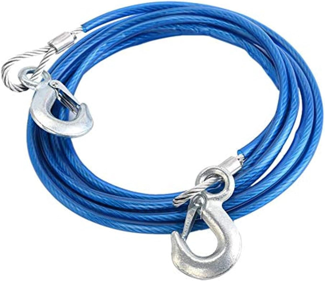 Kaber Egypt 2020 Cable Wire Hooks Heavy Duty Industrial Strong Tow Rope for Emergency and Car Towing (Blue, 12 Ml, 4 Meters, Holds 7 Ton)