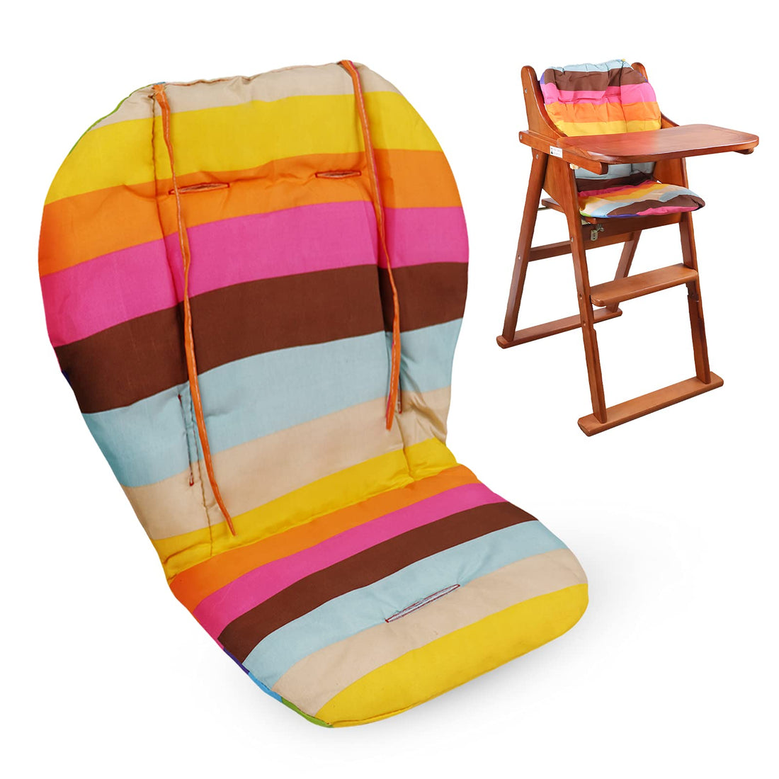 Moro Moro 3 High Chair Cushion, Cute Rainbow High Chair Cover, Breathable High Chair Seat Cover, Comfortable High Chair Seat Cushion, Suitable For High Chairs And Strollers