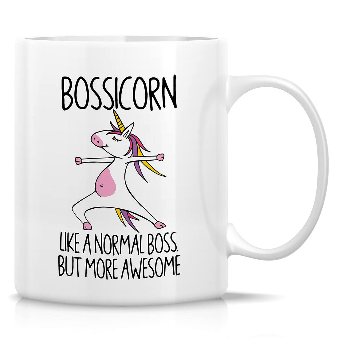Retreez Funny Mug - Bossicorn Boss Unicorn 11 Oz Ceramic Coffee Mugs - Funny, Sarcasm, Motivational, Inspirational Thank You birthday gifts for him her manager friend coworker employer dad mom sis bro