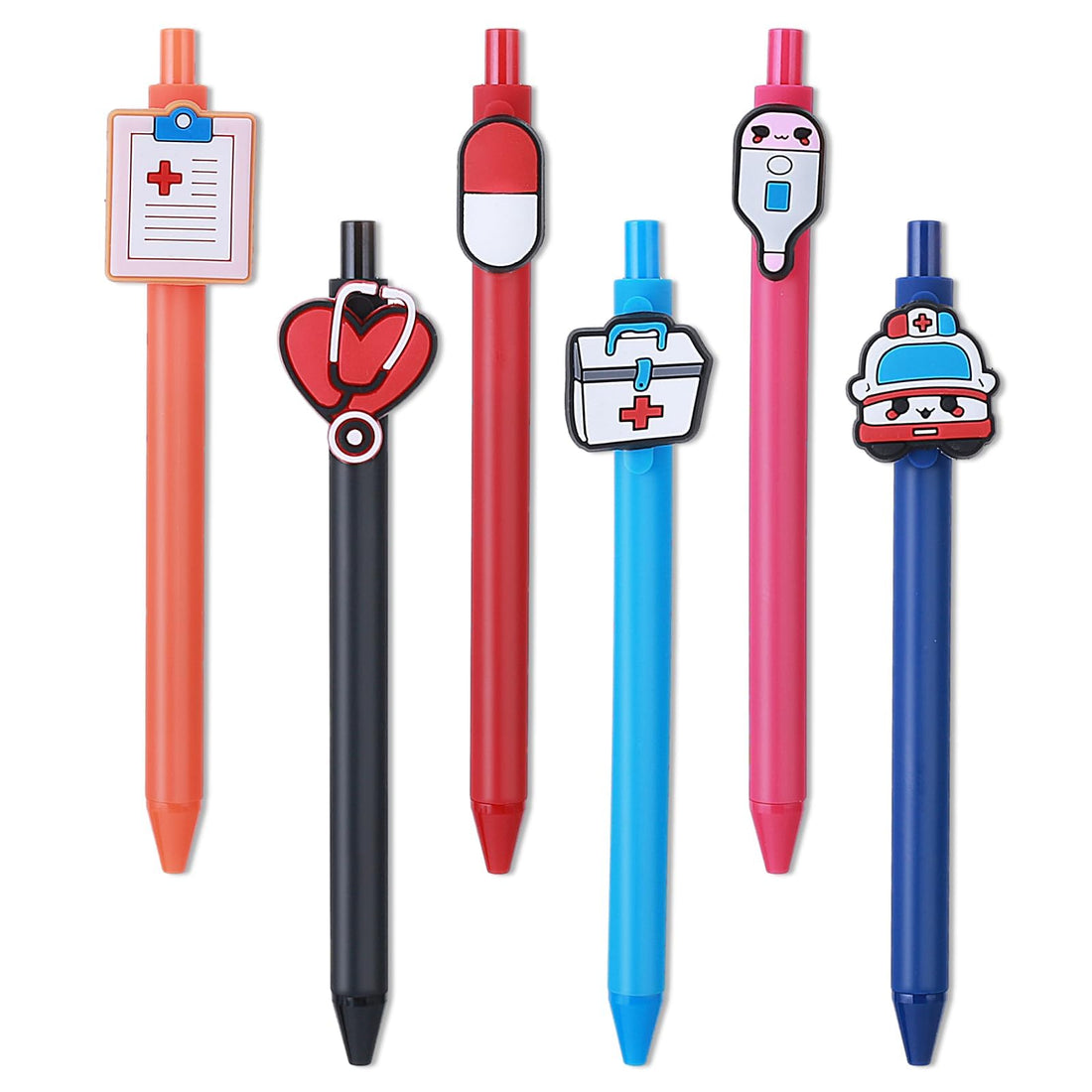 Cute Nurse Pens, 6PCS Funny Cartoon Nurses Pen 0.5mm Retractable Nurse Ballpoint Pens Gift for Nurses Doctors Medical Assistants Students Healthcare Workers Office Appreciation Gift