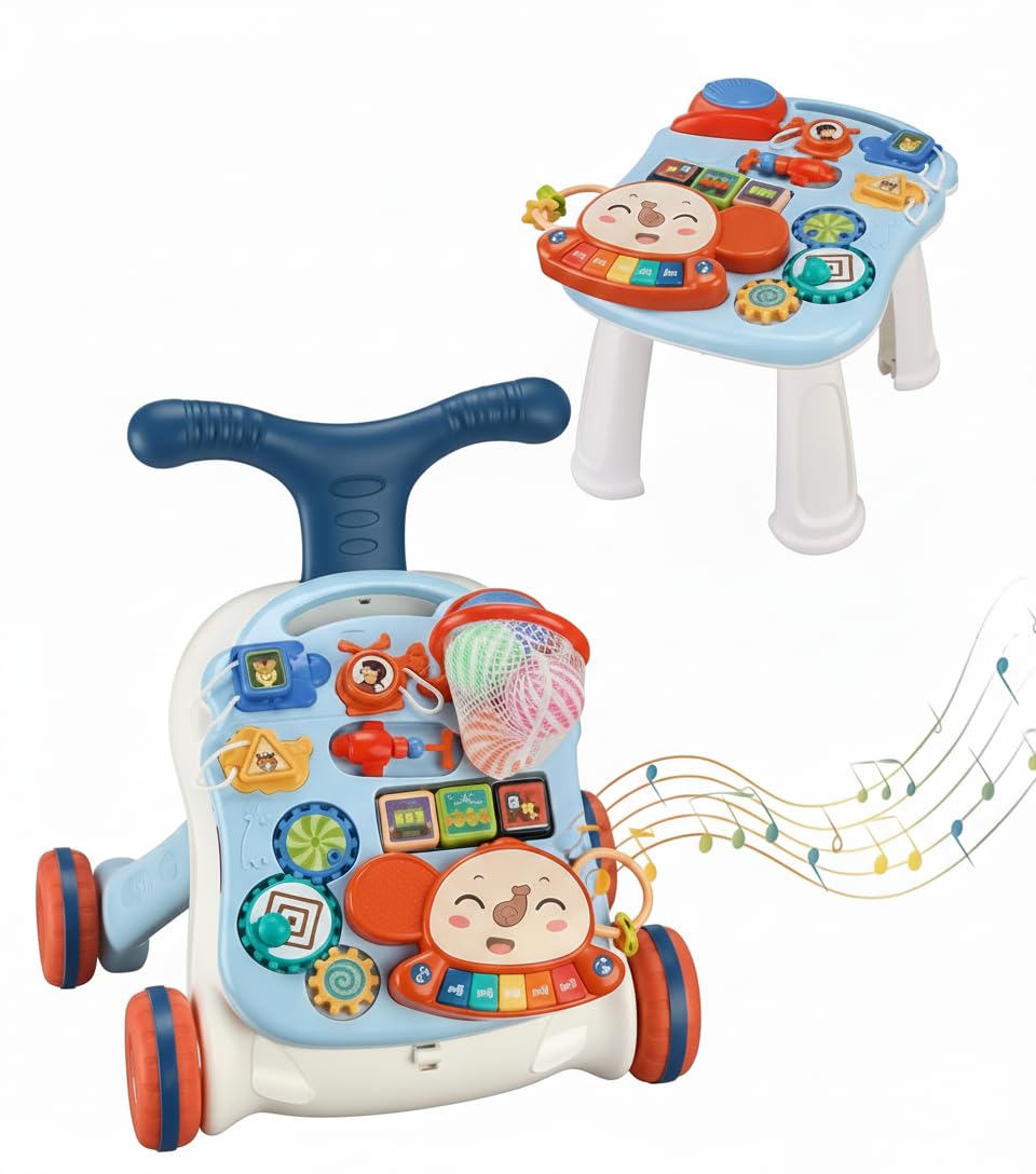 Baby Push Walker with Educational Activity Center (Green)