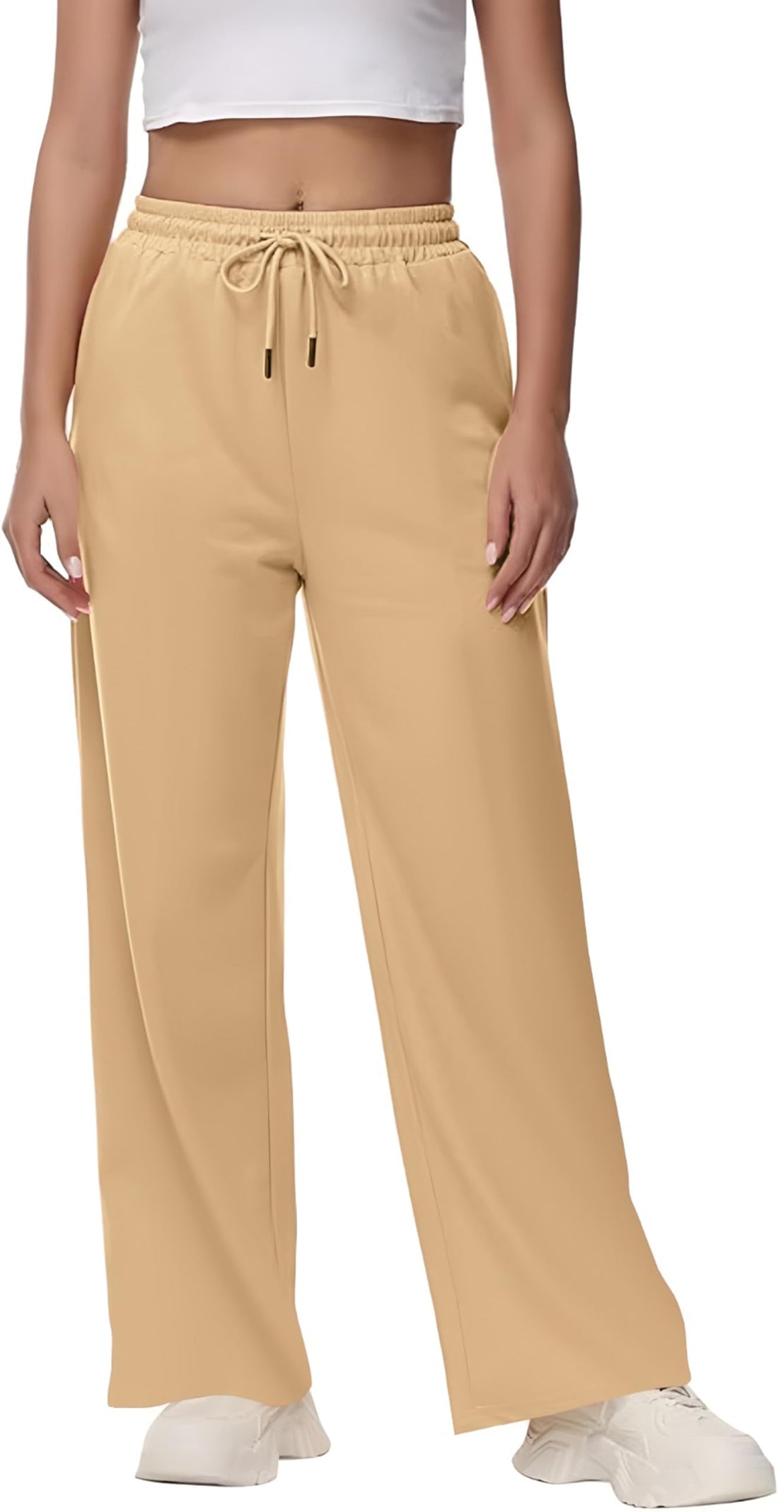 Women's and Girls' High-Waist Wide-Leg Sweatpants - Soft Melton Fabric - Comfortable for Home, Sports, or Walking - New Design for Greater Comfort by Meza