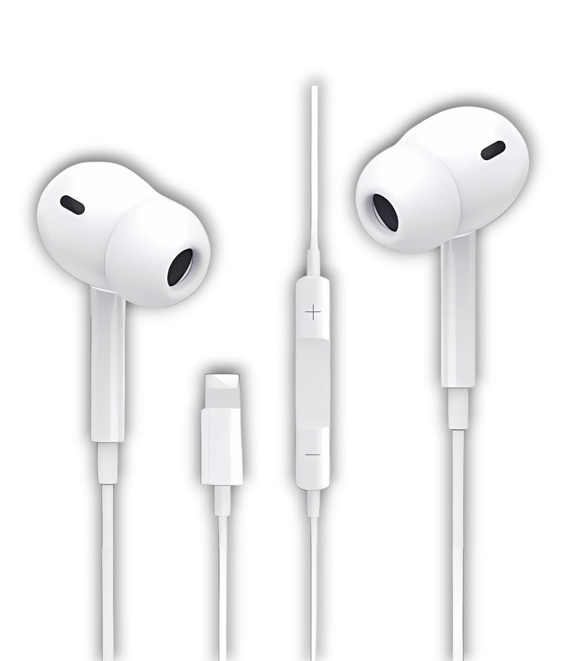 GenericApple Headphones Compatible with Lightning Connector With Volume Control and Microphone For Iphone - White (Bluetooth silicone)