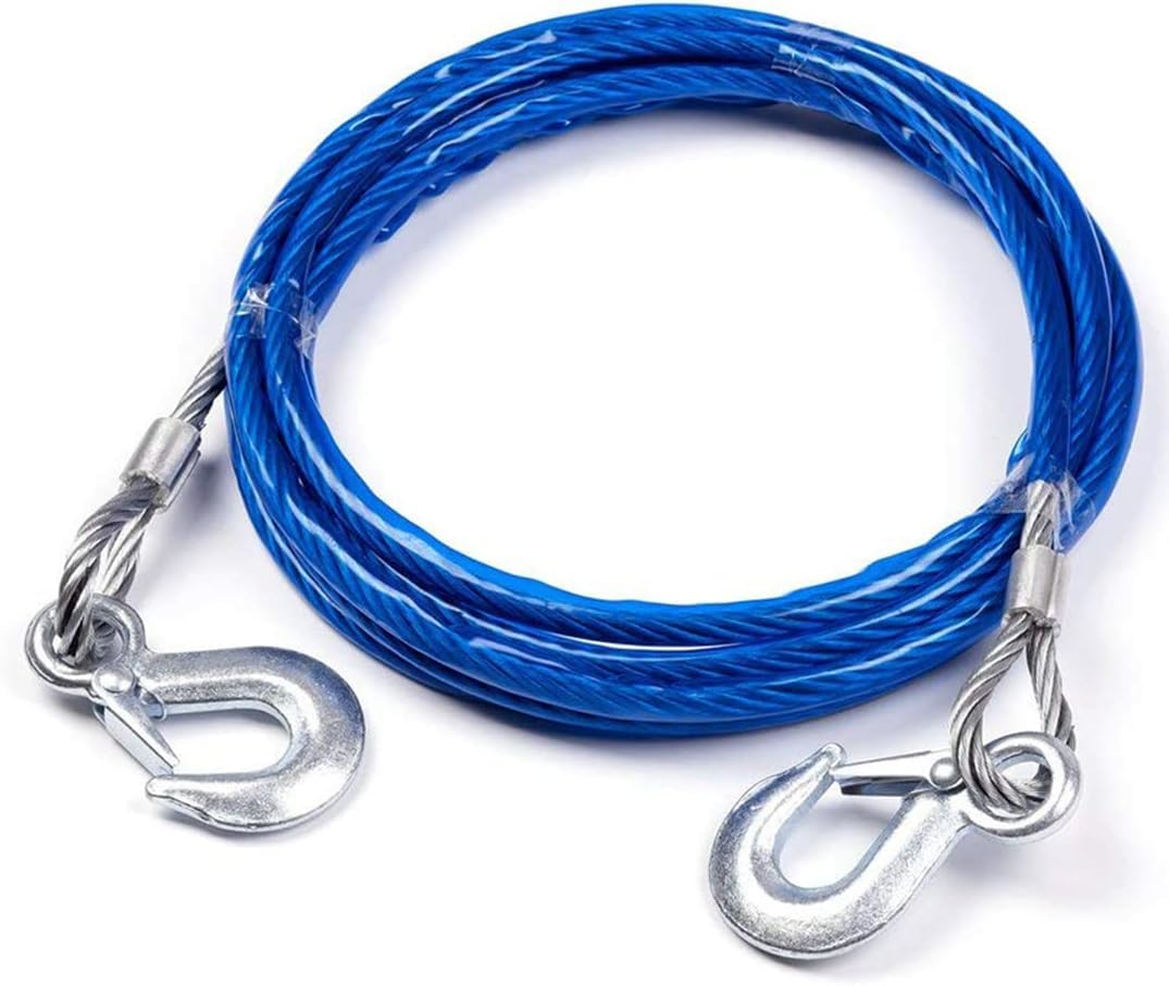 Wire Car Tow Rope Strong and Durable, Wire High Strength Steel Hook for Emergency Car Towing (Blue, 10ML, 4M, Bearing 5T) - Kaber Egypt 2020