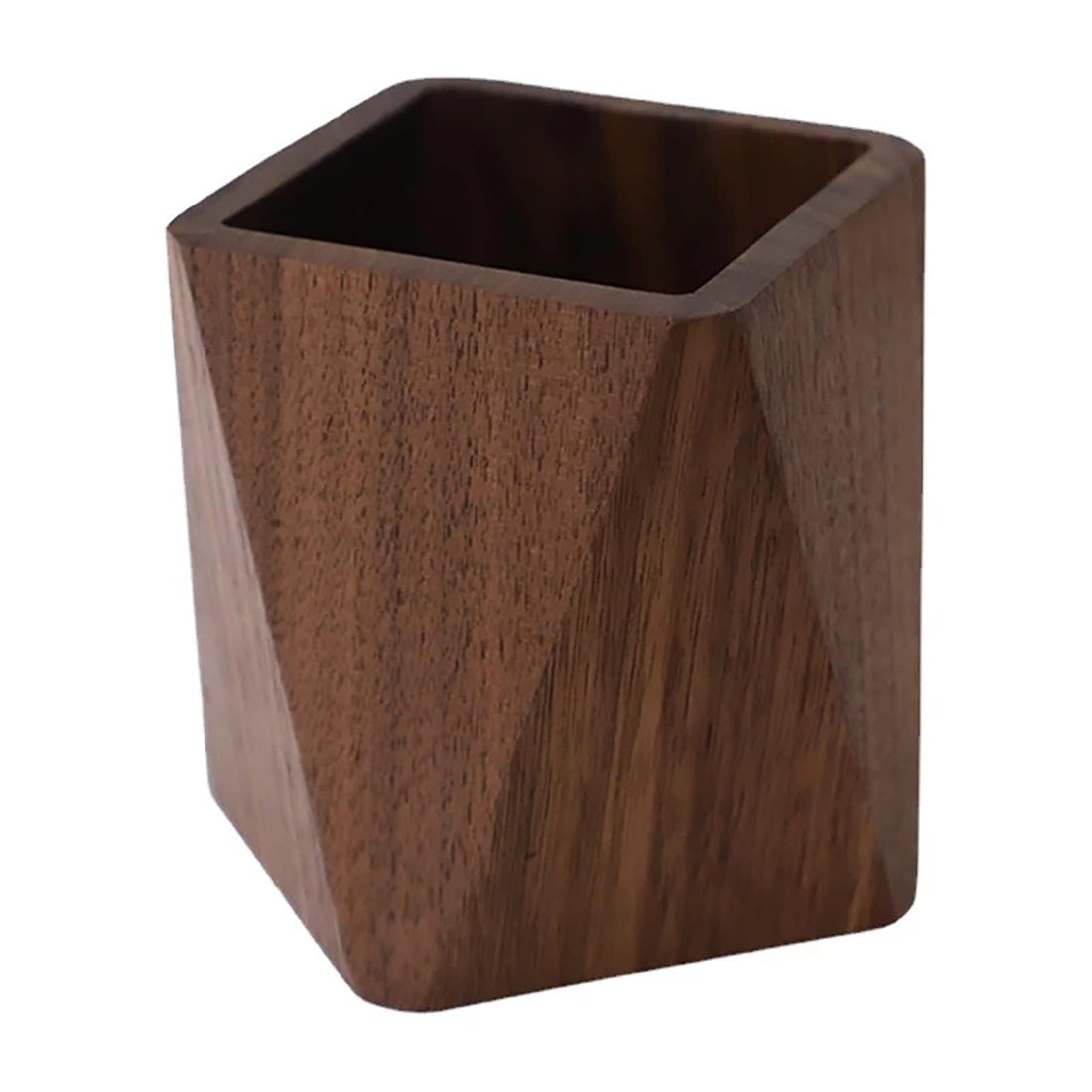 Tazweeq Black Walnut Wooden Pencil Box,Multi-purpose Desk Stationery Organizer, Wooden Pen Holder Cup Office School Supplies Organizer